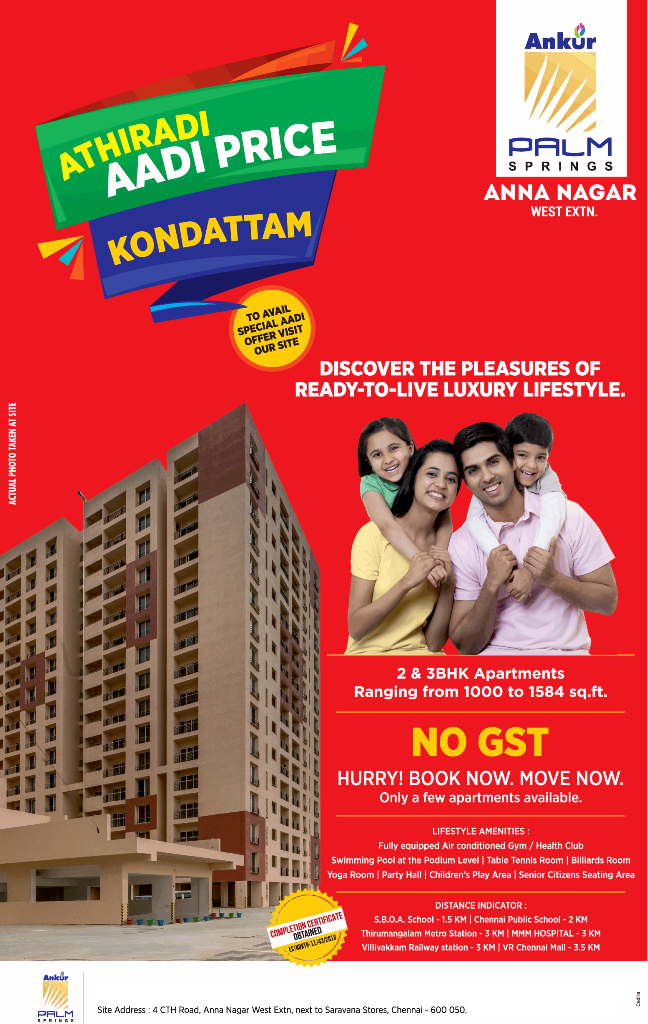 Discover the pleasures of ready-to-live luxury lifestyle at Ankur Palm Springs in Chennai